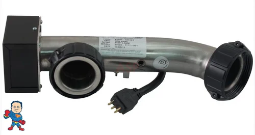 Arctic Spas 90° Flow-Through Heater Assembly 5.5kW 230v 8-5/8″ x 2″ Stainless Steel Gen 2 Replacement