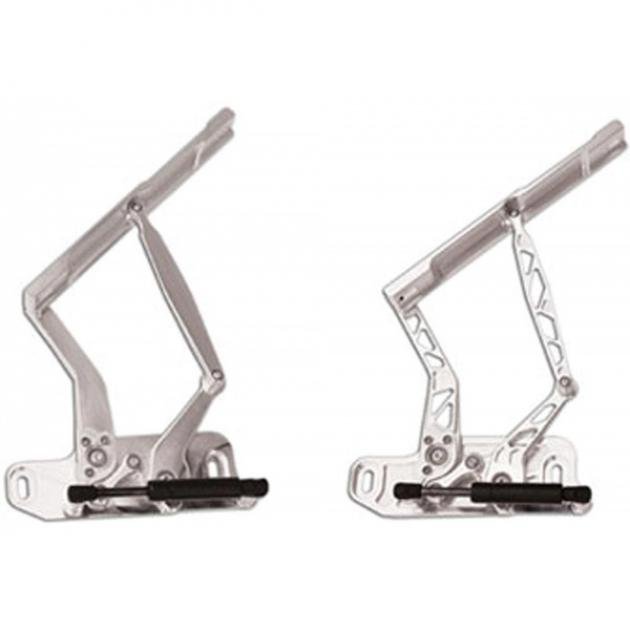 Nova Hood Hinge Kit, Billet, Solid Arm Style, 1966-1967