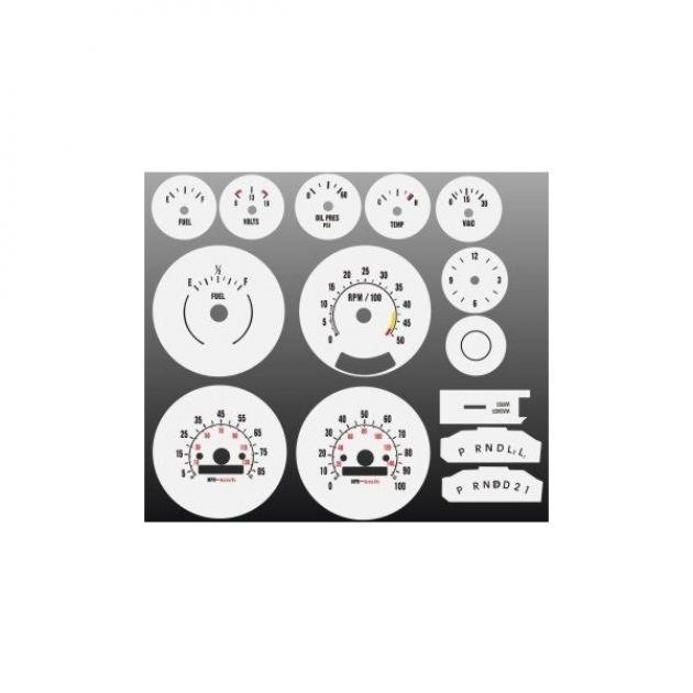 White Face Gauge Overlay,Chevrolet K5 Blazer,1973..1979