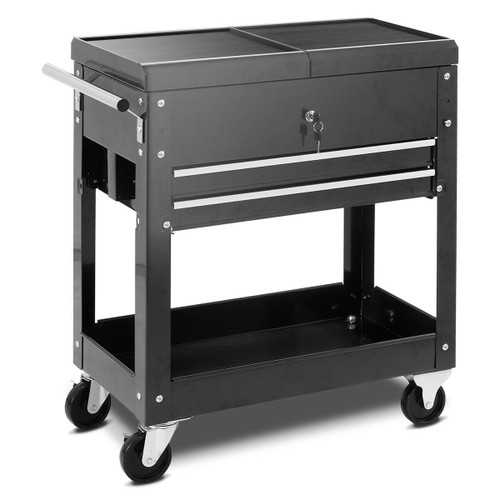 Rolling Tool Cart, Tool Box w/ Wheels & Drawers, Heavy-duty Metal Utility Cart, Lockable Tool Organizer, Industrial Service Cart, Mechanic Tool Storage Cart for Garage Warehouse Workshop Auto Repair