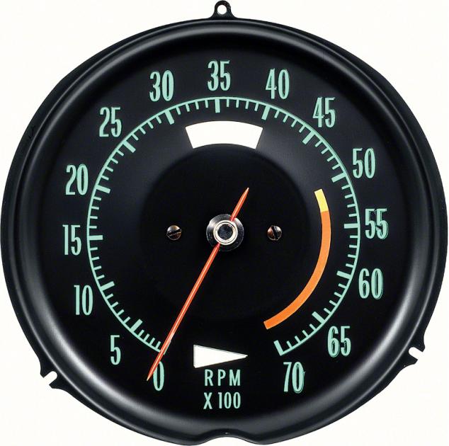 1968-71 Corvette Tachometer, 5300 Red Line