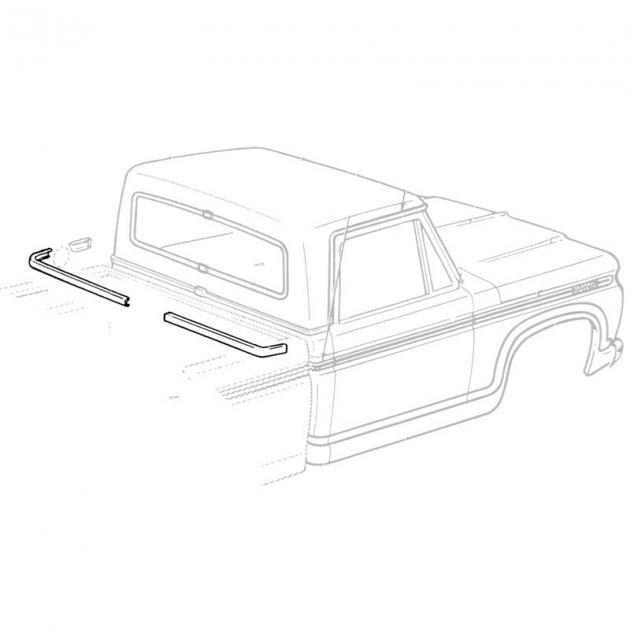 Dennis Carpenter Back Belt Molding w Fasteners - 1973-79 Ford Truck D3TZ-10423A20-PR