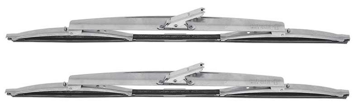 1957-93 AMC, Chrysler, Ford, GM, Windshield Wiper Blades, 16" long, Aero Style, For 1/4" (7mm) Bayonet Style Arms, Pair, Various Models