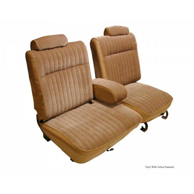 Malibu Seat Cover, Front Split Bench 55/45 With Center Arm Rest, Head Rests, Vinyl, 1981-1983