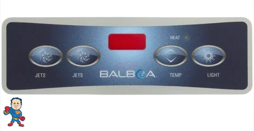 Balboa E4 Rectangular Topside Overlay – 4 Button Lite Duplex Digital – 6-3/8″ x 2-1/4″