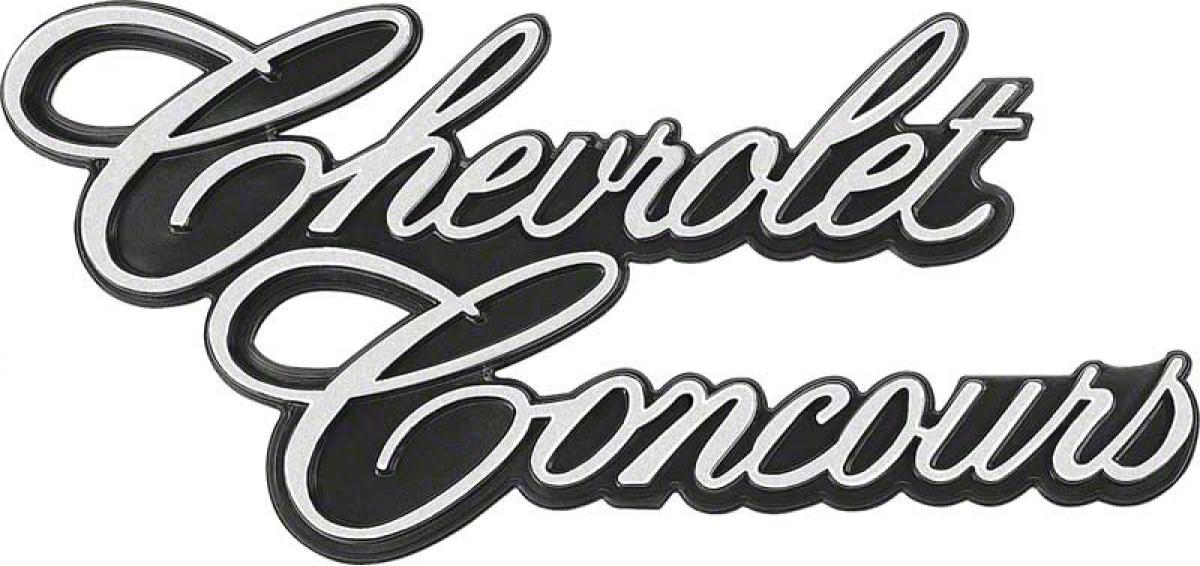 1977 Chevy Nova, "Chevrolet Concours" Trunk Lid Emblem, GM Licensed