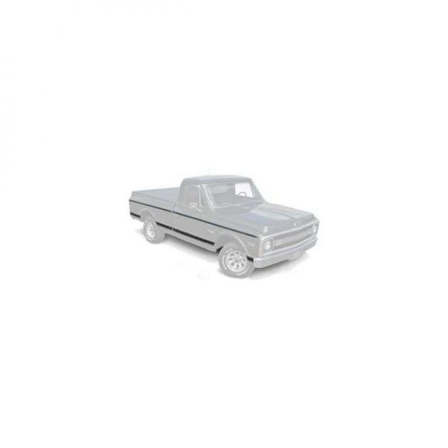 Chevy Blazer Truck Lower Molding Kit, Woodgrain, Includes Metal and Adhesive Clips 1969-1972