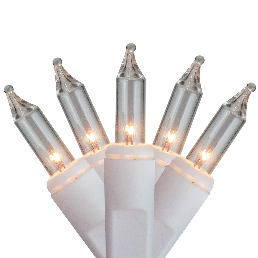 Pack of 2 Warm White Mini Icicle Christmas Lights – 22 ft White Wire