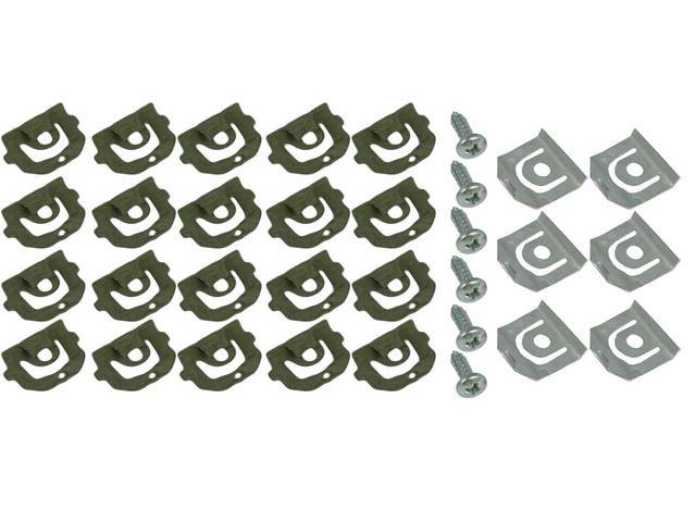 Windshield Molding Fastener Kit, 32-piece, OE Correct AMK Products reproduction