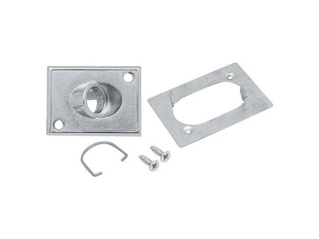 Outside Rear View Mirror Remote Control Bezel / Escutcheon, LH, rectangular design, reproduction