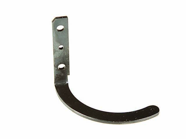 Console Glove Box Door Arm, limits opening of console lid, provides mounting point for console lid spring, repro