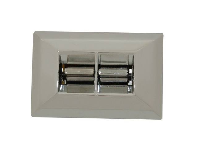 Power Window Control Switch and Bezel / Escutcheon Assembly, 2 button w/ square corner bezel, reproduction
