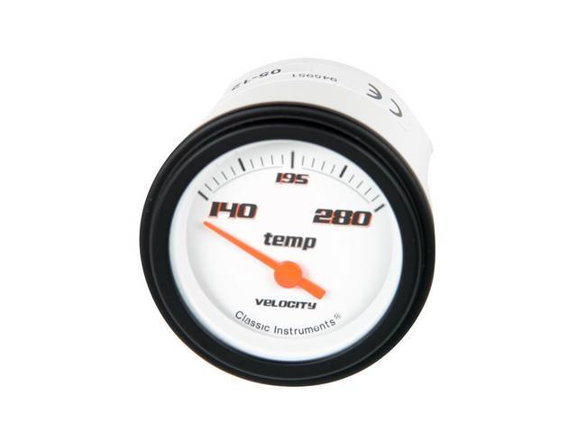 Coolant / Water Temperature Gauge, Classic Instruments, Velocity White Series
