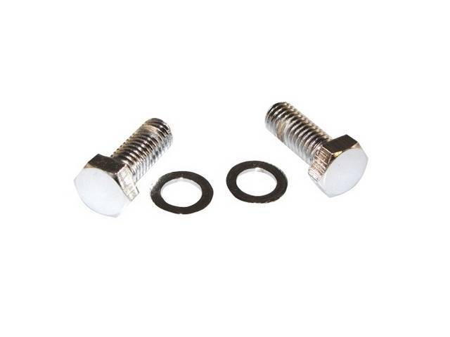 Coolant Outlet / Water Neck Bolt Kit, (4) incl hex cap chrome plated bolts and 2 flat washers, reproduction