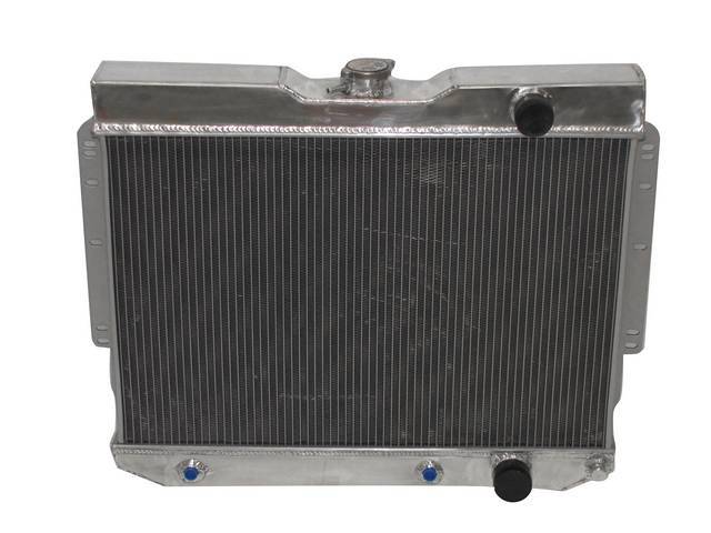 Radiator, Aluminum, Champion, 4 Row 24 3/4 Inch Core, W/ Trans cooler, Natural Finish