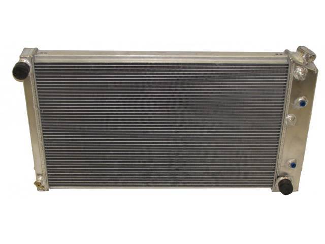 Radiator, Cross Flow, Champion, Aluminum, 3 Row, Saddle mount, Natural finish