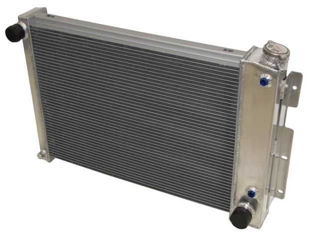 Radiator, Aluminum, Champion, 4 Row 23 inch core, W/ trans cooler, Natural Finish