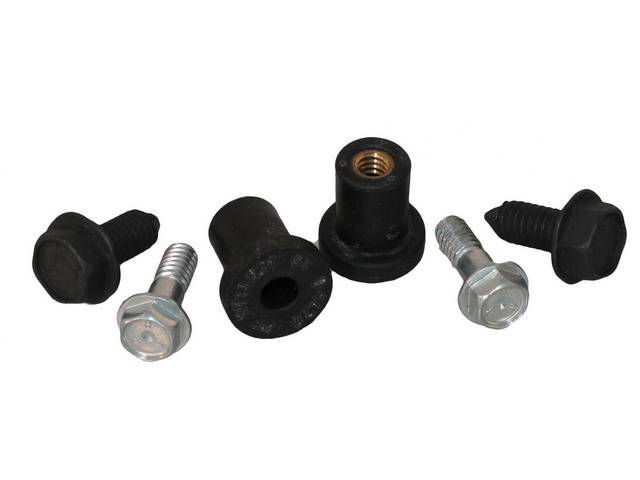Radiator Fastener Kit, mounts radiator to core support, 6-pc, OE Correct AMK Products reproduction