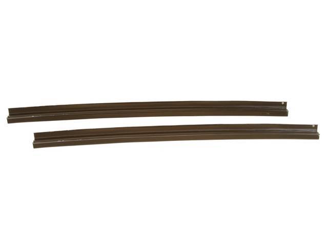 Rear Compartment / Trunk Weatherstrip Gutter Set, (2) Incl a pair of 22 inch length straight sections for quarter panels, 20 gauge steel, EDP-coated reproduction
