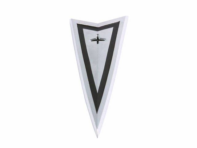 Front Bumper "Arrowhead" Emblem, installs in the top center of the bumper, driver quality reproduction