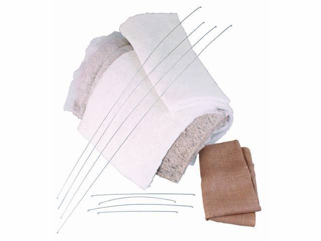 Rear Seat Installation Kit, includes Cotton Batting, Dacron Padding, Burlap and Wire, reproduction