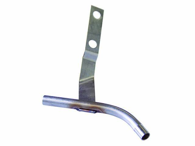 TUBE, Engine Oil Dipstick, Lower tube inside oil pan (not seen from outside when pan is installed), w/ mounting bracket welded on, 5 3/8" length,repro