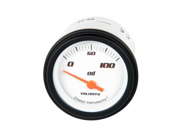 Gauge, Oil Pressure, Classic Instruments, Velocity White Series