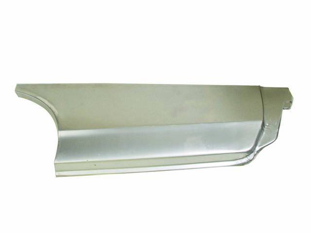 REPAIR PANEL, Lower Quarter, Rear of well, LH, 44 1/2 inch length x 13 inch height, 21 gauge metal, repro
