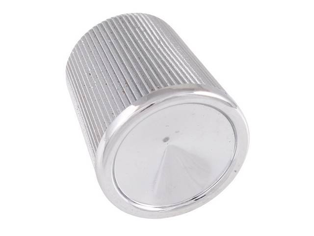 KNOB, Dash / Vent Control, chromed plastic (most originals were chromed pot metal), multiple uses, repro