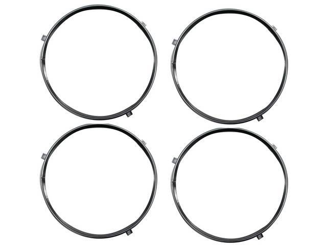Head Light Retaining Ring Set, 5 3/4 inch O.D., 4-piece kit, reproduction