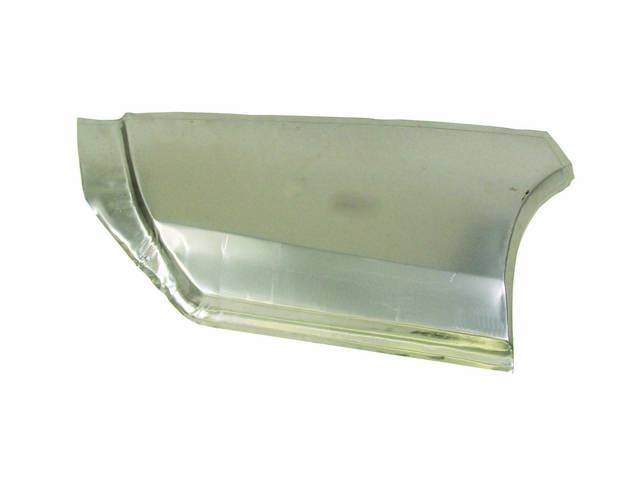 REPAIR PANEL, Lower Quarter, Rear of well, RH, 35 inch length x 15 inch height, 21 gauge metal, repro
