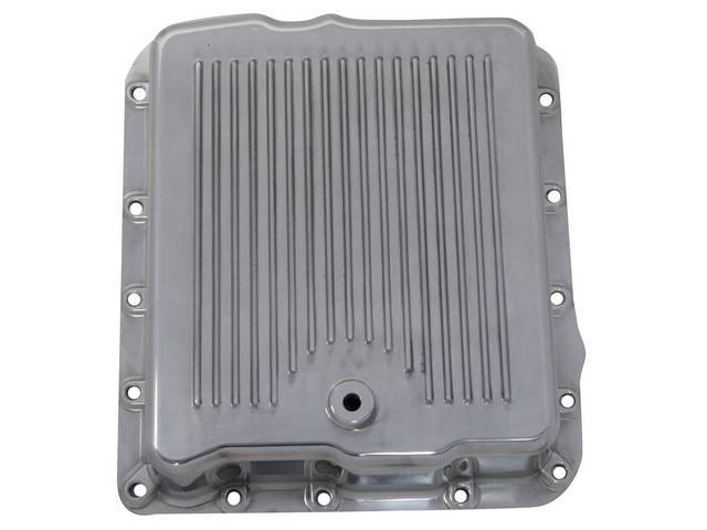 Transmission Oil Pan Kit, TH700-R4 / 4L60 4-Speed A/T, polished aluminum, reproduction