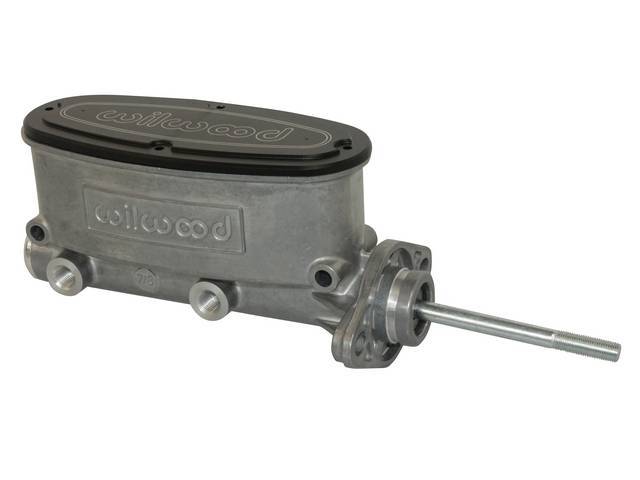 Wilwood Aluminum Master Cylinder, Dual Bowl, 7/8 inch bore, plain cast finish w/ black lid