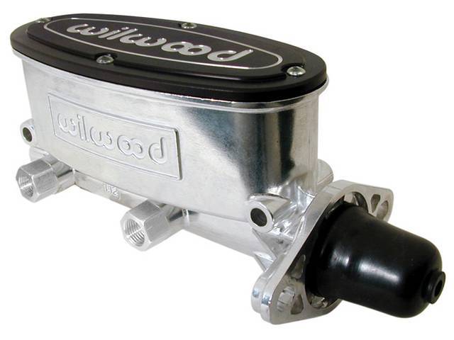 Wilwood Aluminum Master Cylinder, Dual Bowl, 7/8 inch bore, ball burnished / polished finish w/ black lid