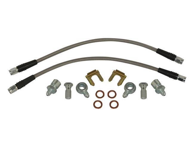 Braided Stainless Hydraulic Brake Hose Kit, Front, Wilwood