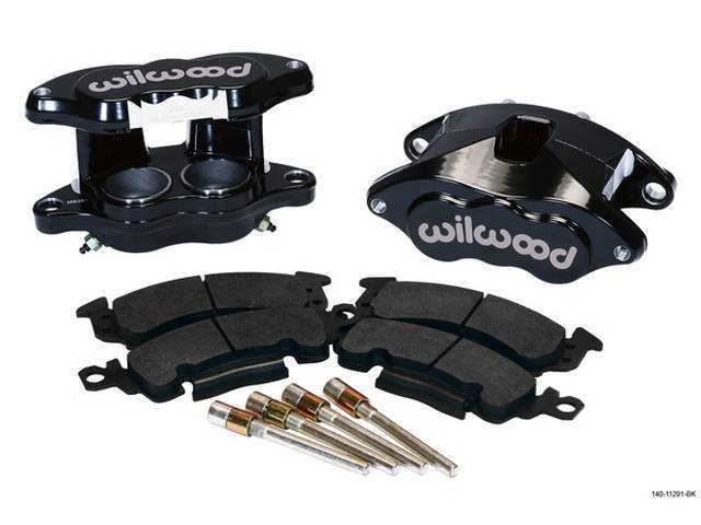 Wilwood D52 Front Disc Caliper Upgrade Kit, Black powder coated finish, 2 piston forged billet aluminum