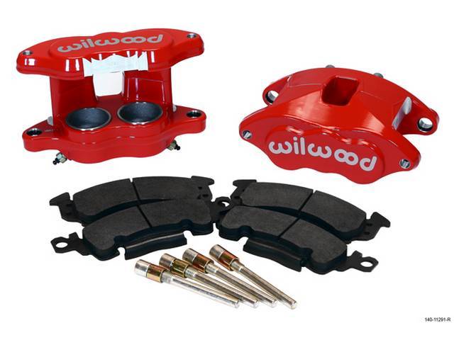 Wilwood D52 Front Disc Caliper Upgrade Kit, Red powder coated finish, 2 piston forged billet aluminum