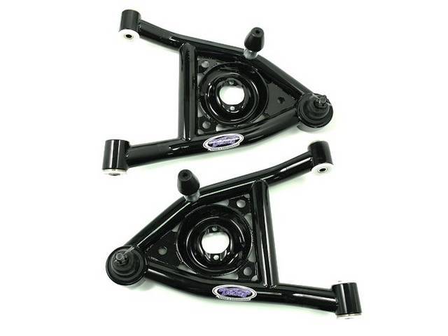 ARM SET, Steering Control, Tubular, Lower, Detroit Speed, Gloss Black Powder Coated Finish, US-Made