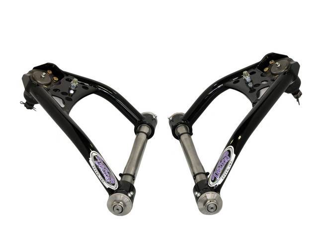 Steering Control Arm Set, Tubular, Upper, Detroit Speed, Gloss Black Powder Coated Finish, US-Made