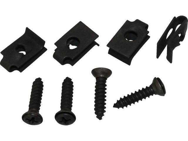 Steering Column Cover Fastener Kit, Dash, 8 pieces, OE Correct AMK reproduction