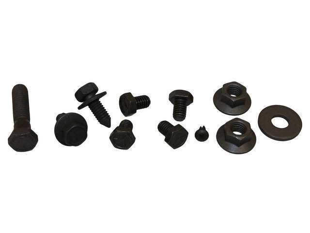 Steering Column to Dash, Inc Bracket Cover Screw Fastener Kit, 11-piece, OE Correct AMK Products