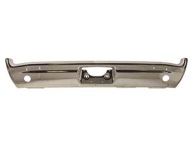 BUMPER, Rear, Chrome, W/ back up light holes, Repro ** Originally listed under Group 7831 in Pontiac Parts Guides **