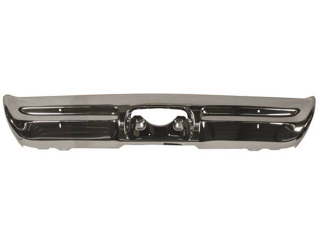 BUMPER, Rear, Chrome, w/o back up light holes, Repro ** Originally listed under Group 7831 in Pontiac Parts Guides **
