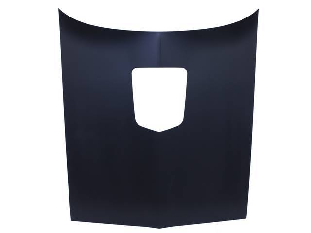 Hood, Steel w/ Shaker Scoop opening, Hood measures 54 3/4 inch front x 57 3/4 inch rear x 66 1/2 inch length, Repro