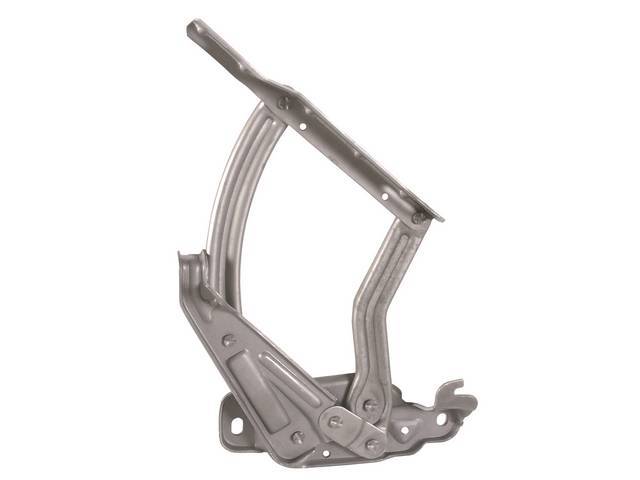 HINGE, Hood, RH, uses higher grade steel, better rivets and OE style gray phosphate finish, does not incl spring, a more correct repro,
