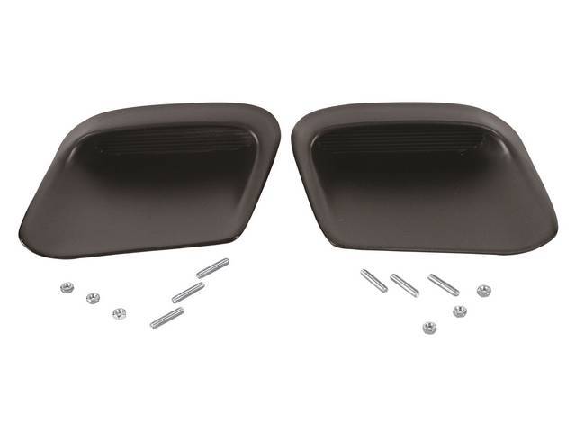 ORNAMENT SET, Hood Top Vent (Twin Scoop Design), Solid (can be trimmed out for Ram Air models), steel, Repro ** Listed under Group 8030 in some Pontiac Parts Guides **