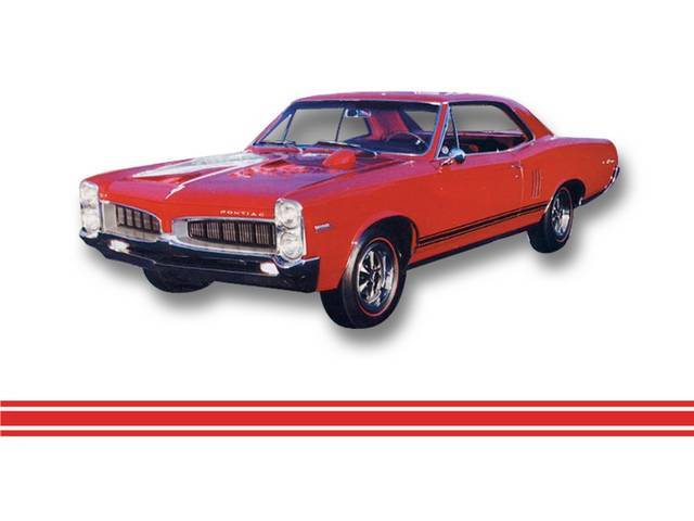 STRIPE KIT, Sprint, red, incl fender, door and quarter panel stripes, squeegee and instructions, repro