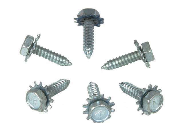 FASTENER KIT, A/C EVAPORATOR, FIREWALL, (6), HEX AB-TYPE SHEET METAL SCREW W/ POINTED END INTERNAL / EXTERNAL SEMS-SCREW AND WASHER ASSY