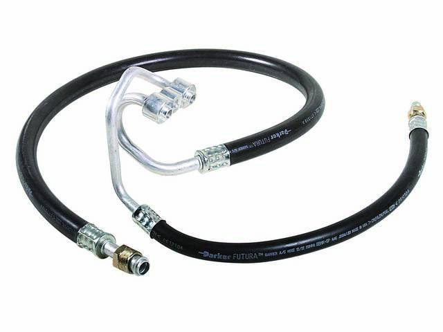 A/C Compressor Hose Set, connects compressor to top fitting of condenser and VIR valve on evaporator unit, US-Made reproduction