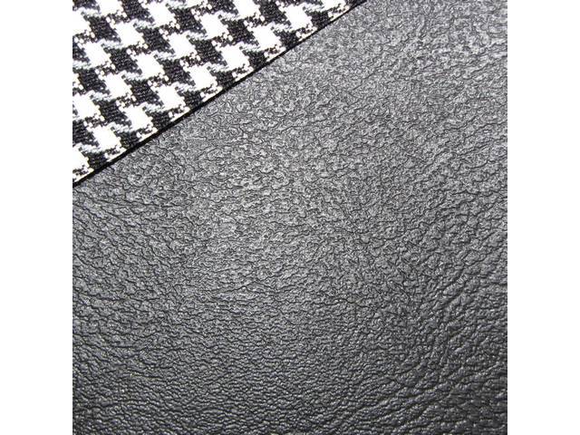 Restoration Quality Fixed Rear Seat Upholstery Set, Deluxe Houndstooth, Black, Reproduction for (1969)